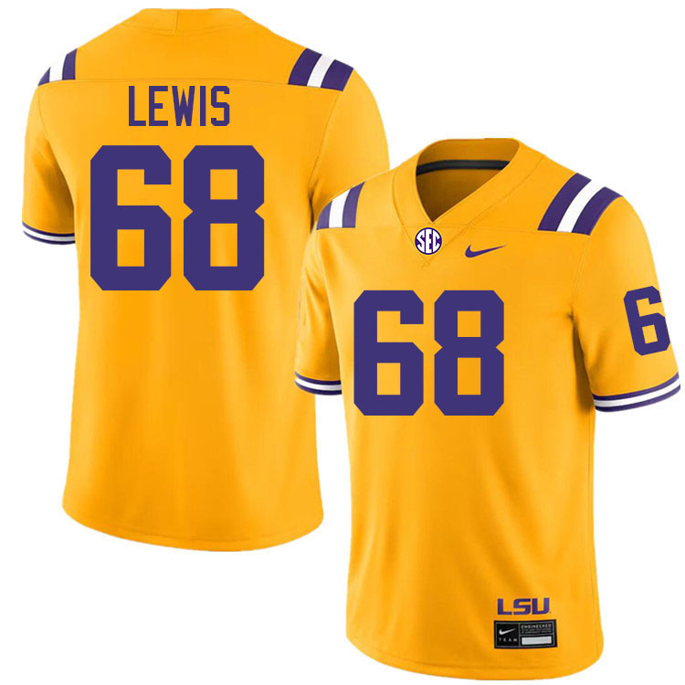 Damien Lewis LSU Tigers Jersey,Louisiana State University Tigers Football Jersey-Gold